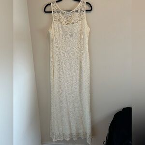 Marina White Sequin Dress